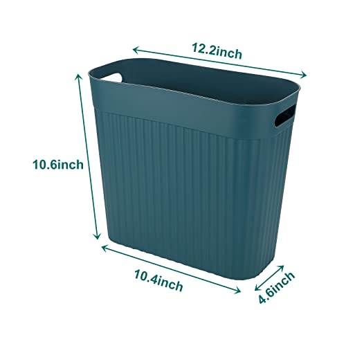 YAYODS 3 Pack Small Trash Can Slim Waste Basket for Bathroom with Handles, 3 Gallon Office Trash Can, Plastic Garbage Can Trash Bin for Bathrooom, Bedroom, Office, Kitchen, Laundry Room, White