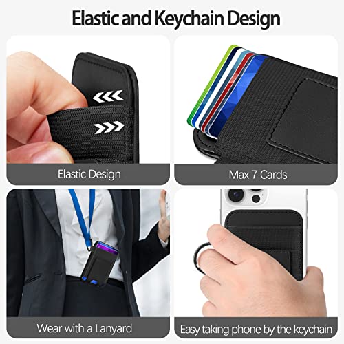 ExtreLife Magnetic Wallet, Magsafe Wallet for Apple iPhone 15/14/13/12 Series, Leather Wallet for Magsafe, Magnetic Phone Wallet for iPhone 15/14/13/12 Series, Hold 7 Cards, Black