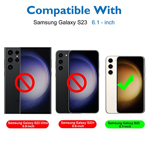 Esanik [2+2 Pack Privacy Screen Protector for Samsung Galaxy S23 5G 6.1-inch Anti Spy PET Film with Easy Installation Frame + Tempered Glass Camera Lens Protector Fingerprint ID Compatible