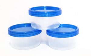 durx-litecrete (10 ounce 10 pack twist cap deli containers clear bottom with blue top screw on lids twist top food storage freezer containers