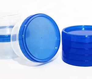 Durx-litecrete (10 Ounce 10 Pack Twist cap Deli Containers Clear Bottom With Blue Top Screw on Lids Twist Top Food Storage Freezer Containers