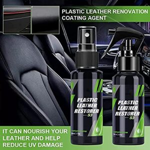 Shinex Leather & Plastic Restorer, Shinex Plastic Leather Restorer Spray, Shinex S3 Leather and Plastic Restorer, Plastic Restorer for Cars,Car Exterior Refurbishment Cleaning Agent (2PCS,100ML)