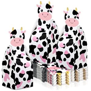 karenhi 50 pcs cow party favors treat boxes cow candy goodies gift boxes cow print birthday box paper party box gift wrap boxes for baby shower birthday party decorations supplies, 9 x 4 x 4 inches