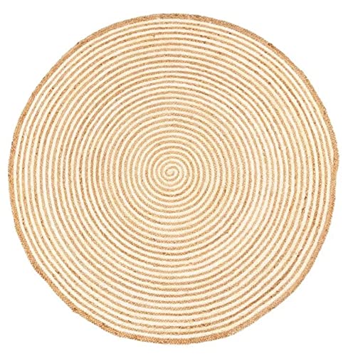 Natural Handwoven Jute Round Rug Décor Area Rug Bohemian Rug Rustic Hipster Jute Rug Hemp Rug by Rugs hut (Beige, 7 x 7 Feet)