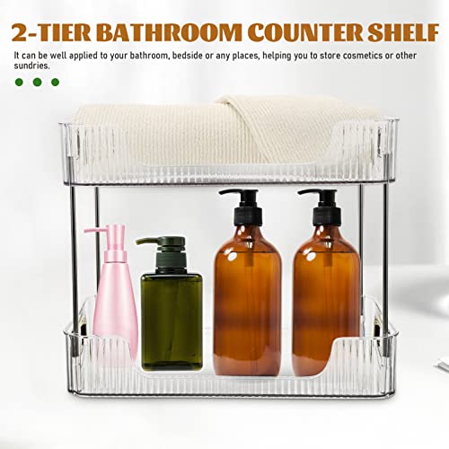 Cabilock Bathroom Organizer Countertop Shelf Bracket Bathroom Shelf Tiered Vanity Shelf Organizer Holder 2-Tier Versatile Kitchen Rack Bathroom Organizer Countertop Shelf Bracket