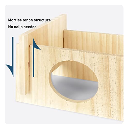 WEWAYKGJ Hamster Wood House Hideout 2-Chamber Hamster Wooden House Multi-Chamber Hamster Habitats Decor for Dwarf Chinchilla Mice Gerbils Gerbils Mouse and Other Small Rodents  