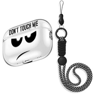 youtec for airpods pro 2nd generation case 2022,clear don't touch me for airpods pro 2 cover with keychain/lanyard soft cute shockproof cover for women men compatible apple airpod pro 2,clear