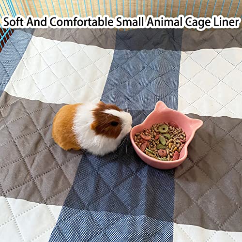 WEWAYKGJ Rabbit Cage Liners, Guinea Pig Bedding Pads Bunny Cage mats Waterproof Reusable Washable Small Animals Cage Liner (2Pcs) (Medium Size)