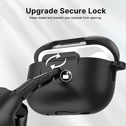 FUNLINK for Airpods Pro 2nd Generation Case 2022, [Upgrade Secure Lock] AirPods Pro 2 Case Cover Shockproof Silicone Skin Protective Case with Keychain& Lanyard for New Apple Airpods Pro Case