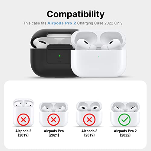 FUNLINK for Airpods Pro 2nd Generation Case 2022, [Upgrade Secure Lock] AirPods Pro 2 Case Cover Shockproof Silicone Skin Protective Case with Keychain& Lanyard for New Apple Airpods Pro Case