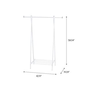 IRIS USA Freestanding Metal Clothing Rack for Drying and Hanging Garments, Frost White