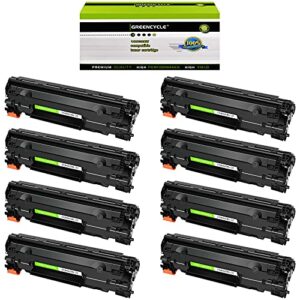 greencycle high yield compatible toner cartridge replacement for hp 83x cf283x to use with laser jet m225dn m225dw m201dw m201n m225 m201 series printers (black, 8 pack)