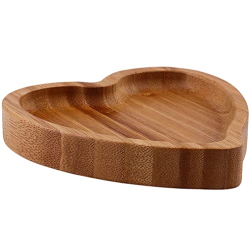 Luxshiny Heart Shaped Wood Serving Tray Decorative Valentine s Day Wedding Tea Set Tray Coffee Table Tray Wooden Food Plate Sushi Board for Bread Fruit Snack