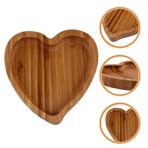 Luxshiny Heart Shaped Wood Serving Tray Decorative Valentine s Day Wedding Tea Set Tray Coffee Table Tray Wooden Food Plate Sushi Board for Bread Fruit Snack