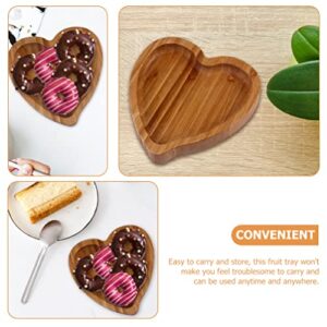 Luxshiny Heart Shaped Wood Serving Tray Decorative Valentine s Day Wedding Tea Set Tray Coffee Table Tray Wooden Food Plate Sushi Board for Bread Fruit Snack