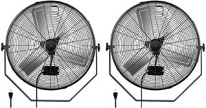 infinipower 24 inch industrial wall mount fan, 3 speed commercial ventilation metal fan for warehouse, greenhouse, workshop, patio, factory and basement - high velocity, black