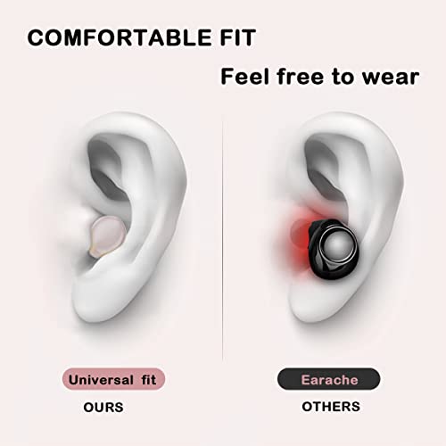 Xmenha Black Wireless Smallest Invisible Earbuds Hidden for Work Bluetooth Invisible Hidden Headphones Mini Micro Tiny Earbuds Small Ear Canals Sleepping Buds Sleep Ear Buds Side Sleepers