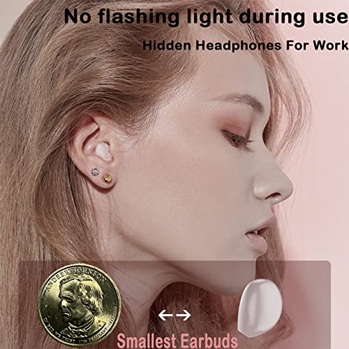 Xmenha Black Wireless Smallest Invisible Earbuds Hidden for Work Bluetooth Invisible Hidden Headphones Mini Micro Tiny Earbuds Small Ear Canals Sleepping Buds Sleep Ear Buds Side Sleepers