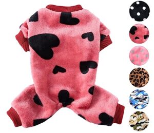 dog pajamas for small dogs girl boy fall winter warm dog onesie pjs cold weather puppy 4 legged sweater clothes for chihuahua yorkie teacup jumpsuit cute pet outfits apparel coats (x-small, love)