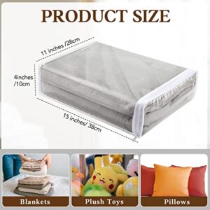 50 Pieces Clear Vinyl Zippered Storage Bags Bulk 15 x 11 x 4 Inches Clear Plastic Storage Bags with Zipper for Bedding Sheets Comforters Clothes Duvet Covers Blankets Linen Closet