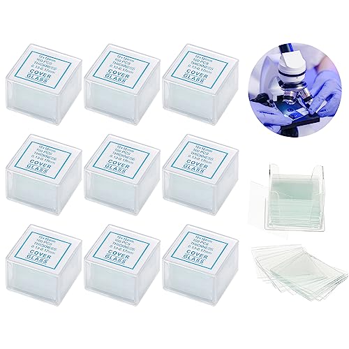 1000 PCS/10 Pack Blank Microscope Slides, 18x18mm Glass Slides for Microscope,0.13-0.17mm Thick Microscope Slides and Covers Microscope Accessories for Lab Consumables Research