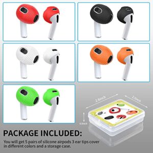 (5 Pairs) for AirPods 3 Ear Tips Covers, Silicone Anti-Slip Ear Covers Accessories Compatible with AirPods 3rd Generation 2021