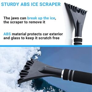 Qidoe Car Snow Brush and Ice Scraper Extendable for Car Windshield - 2 Pack: Snow Removal Winter Car Accessories with Ergonomic Foam Grip for SUVs Trucks Cars (Heavy Duty ABS, PVC Brush 24" Long)