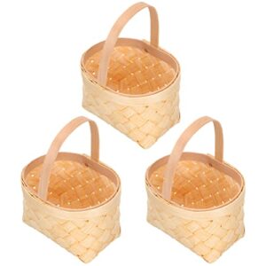 luozzy 6pcs mini woven basket with wooden handles small candy baskets party treats baskets party favors, 6.5 * 7 * 9.5