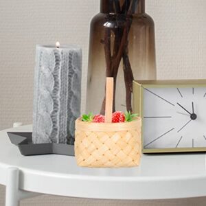 LUOZZY 6pcs Mini Woven Basket with Wooden Handles Small Candy Baskets Party Treats Baskets Party Favors, 6.5 * 7 * 9.5