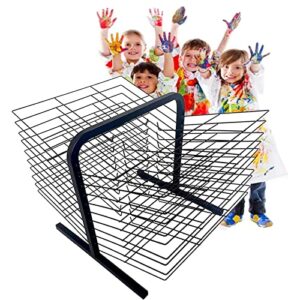 DONGYUE 20 Layers Drying Rack, Back-to-Back Double-Sided Art Drying Rack, with 20 Wire Shelves for Works of Art, Black Powder Coated Finish, Ideal for Schools and Art Clubs,