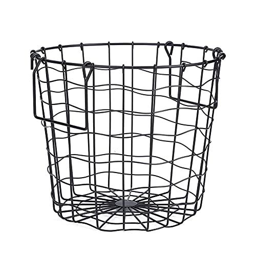 Iron Wire Laundry Hamper, Folding Laundry Storage Basket with Handles, Dirty Laundry Hamper Cart Sorter Clothes Basket Organizer