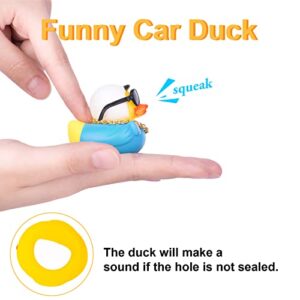 MuMyer Car Rubber Dashboard Duck Unique Duck Car Decoration Duck Car Ornament Accessories with Swim Ring Necklace and Sunglasses