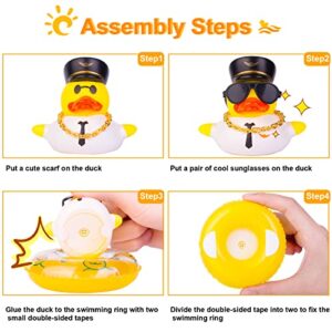 MuMyer Car Rubber Dashboard Duck Unique Duck Car Decoration Duck Car Ornament Accessories with Swim Ring Necklace and Sunglasses