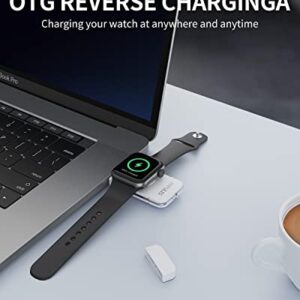 Portable Watch Charger for Apple Watch - ANPULES USB C & USB A iWatch Charger [OTG] for Travel, 2 in 1 Magnetic Wireless Charger for Apple Watch Series Ultra 2/Ultra 9 8 7 SE 6 5 4 3 2 1 (White)