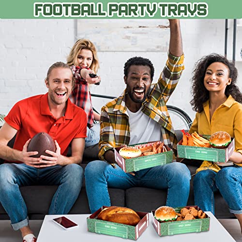 100 Pcs Football Paper Food Trays Ball Paper Party Bowls Sports Theme Candy Holder Trays Football Bowl Football Party Supplies Disposable Serving Tray for Football Sports Event Family Food Party Decor