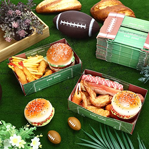 100 Pcs Football Paper Food Trays Ball Paper Party Bowls Sports Theme Candy Holder Trays Football Bowl Football Party Supplies Disposable Serving Tray for Football Sports Event Family Food Party Decor