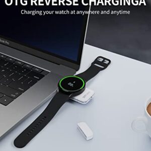 Portable Watch Charger for Samsung Galaxy Watch 6/5 - ANPULES USB C & USB A Watch Charger [OTG] for Galaxy Watch, Magnetic Wireless Charger for Galaxy Watch 4/4 Classic/3/Galaxy Active 2 (White)