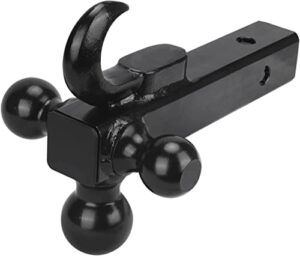 2" tri ball trailer hitch mount with tow hook & pin，tri-ball (1-7/8", 2", 2-5/16")，for pickup truck tow hitch receiver