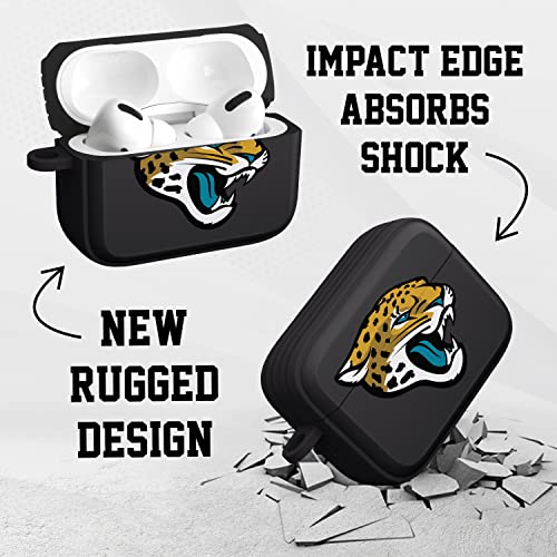 GAME TIME Jacksonville Jaguars Silicone HDX Case Cover Compatible with Apple AirPods Pro 1 & 2 (Classic Black)