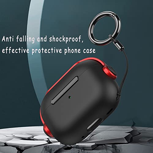 for Airpods Pro 2nd Case，Cover for airpod Pro 2 TPU+PC Material，Shock-Proof and Drop-Proof for Air pods Pro2 (Black+red)