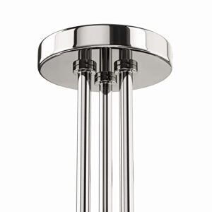 Modway Stellar 3-Light Semi-Flush Ceiling Light in Opal Polished Nickel