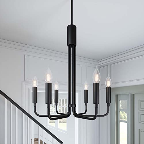 Modway Rekindle 6-Light Chandelier in Black