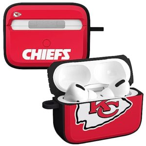 game time kansas city chiefs silicone hdx case cover compatible with apple airpods pro 1 & 2 (classic black)