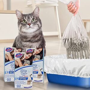 Alfapet sifting litter box liners, 30 Pack + 3 Solid Transfer Liner -For Large, X-Large, Giant, Extra-Giant Size Litter Boxes- With Easy Fit Sta-Put Technology (30 Count)