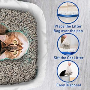 Alfapet sifting litter box liners, 30 Pack + 3 Solid Transfer Liner -For Large, X-Large, Giant, Extra-Giant Size Litter Boxes- With Easy Fit Sta-Put Technology (30 Count)