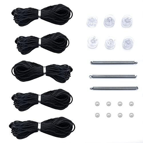 RecPro RV Pleated Shade Repair Kit | Black | Window Shade Restringing Kit