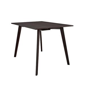 cosco 48" x 30" wood drop-leaf dining & console table, dark mahogany