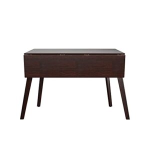 COSCO 48" x 30" Wood Drop-Leaf Dining & Console Table, Dark Mahogany