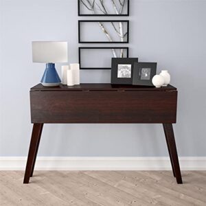 COSCO 48" x 30" Wood Drop-Leaf Dining & Console Table, Dark Mahogany