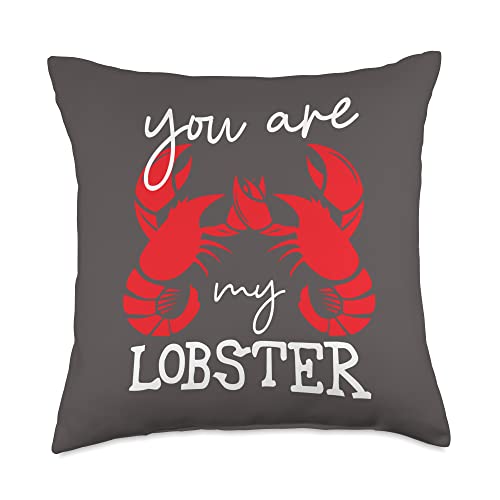 Funny You're My Lobsters She's My Lobster Valentine Couple Matching Funny Throw Pillow, 18x18, Multicolor